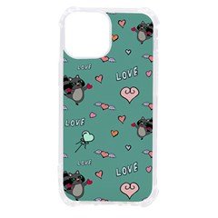 Raccoon Texture Seamless Scrapbooking Hearts Iphone 13 Mini Tpu Uv Print Case by pakminggu