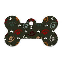 Art Halloween Pattern Creepy Design Digital Papers Dog Tag Bone (two Sides) by pakminggu