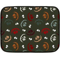 Art Halloween Pattern Creepy Design Digital Papers Two Sides Fleece Blanket (mini) by pakminggu