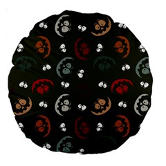 Art Halloween Pattern Creepy Design Digital Papers Large 18  Premium Round Cushions by pakminggu