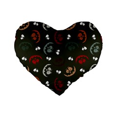 Art Halloween Pattern Creepy Design Digital Papers Standard 16  Premium Heart Shape Cushions by pakminggu