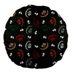 Art Halloween Pattern Creepy Design Digital Papers Large 18  Premium Flano Round Cushions by pakminggu