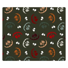 Art Halloween Pattern Creepy Design Digital Papers Two Sides Premium Plush Fleece Blanket (small) by pakminggu