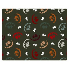 Art Halloween Pattern Creepy Design Digital Papers Two Sides Premium Plush Fleece Blanket (medium) by pakminggu