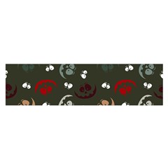 Art Halloween Pattern Creepy Design Digital Papers Oblong Satin Scarf (16  X 60 ) by pakminggu