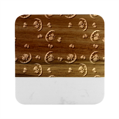 Art Halloween Pattern Creepy Design Digital Papers Marble Wood Coaster (square) by pakminggu