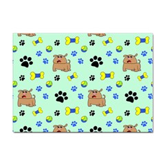 Dog Pattern Seamless Blue Background Scrapbooking Sticker A4 (10 Pack) by pakminggu