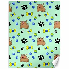 Dog Pattern Seamless Blue Background Scrapbooking Canvas 12  X 16  by pakminggu