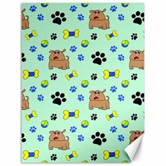 Dog Pattern Seamless Blue Background Scrapbooking Canvas 18  X 24  by pakminggu