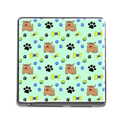 Dog Pattern Seamless Blue Background Scrapbooking Memory Card Reader (square 5 Slot) by pakminggu