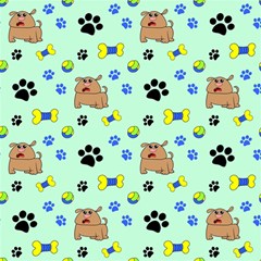 Dog Pattern Seamless Blue Background Scrapbooking Play Mat (square) by pakminggu