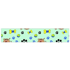 Dog Pattern Seamless Blue Background Scrapbooking Small Premium Plush Fleece Scarf by pakminggu