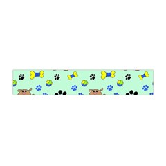 Dog Pattern Seamless Blue Background Scrapbooking Premium Plush Fleece Scarf (mini) by pakminggu