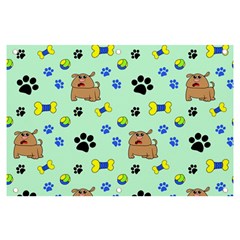 Dog Pattern Seamless Blue Background Scrapbooking Banner And Sign 6  X 4  by pakminggu