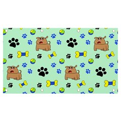 Dog Pattern Seamless Blue Background Scrapbooking Banner And Sign 7  X 4  by pakminggu