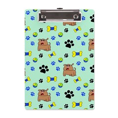 Dog Pattern Seamless Blue Background Scrapbooking A5 Acrylic Clipboard by pakminggu