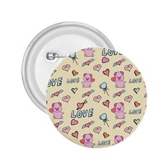 Pig Animal Love Romance Seamless Texture Pattern 2 25  Buttons by pakminggu