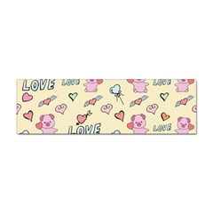 Pig Animal Love Romance Seamless Texture Pattern Sticker (bumper) by pakminggu