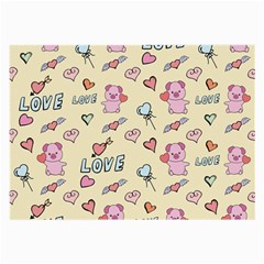 Pig Animal Love Romance Seamless Texture Pattern Large Glasses Cloth by pakminggu