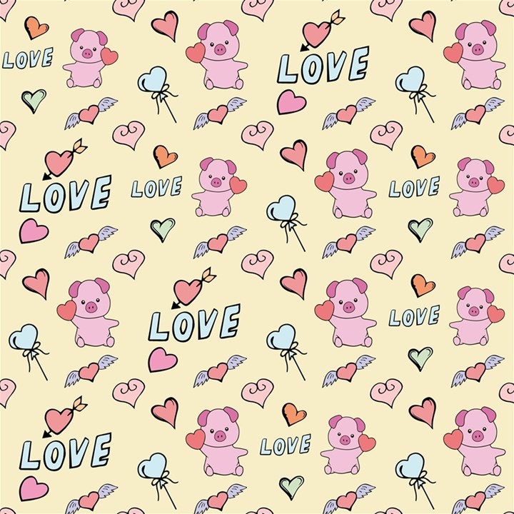 Pig Animal Love Romance Seamless Texture Pattern Play Mat (Square)