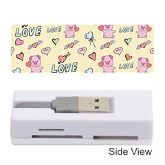 Pig Animal Love Romance Seamless Texture Pattern Memory Card Reader (stick) by pakminggu