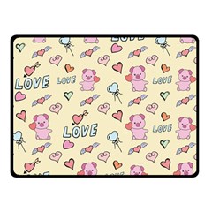 Pig Animal Love Romance Seamless Texture Pattern Two Sides Fleece Blanket (small) by pakminggu