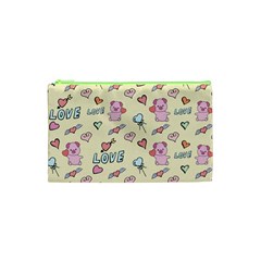 Pig Animal Love Romance Seamless Texture Pattern Cosmetic Bag (xs) by pakminggu