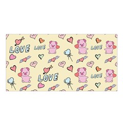 Pig Animal Love Romance Seamless Texture Pattern Satin Shawl 45  X 80  by pakminggu