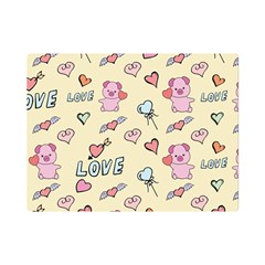 Pig Animal Love Romance Seamless Texture Pattern Premium Plush Fleece Blanket (mini) by pakminggu