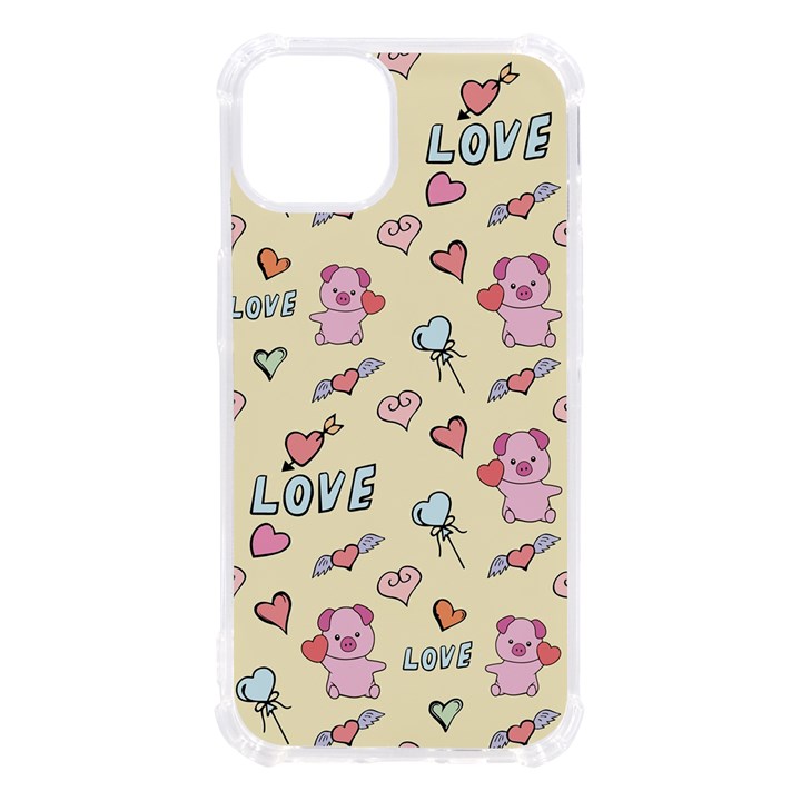 Pig Animal Love Romance Seamless Texture Pattern iPhone 13 TPU UV Print Case