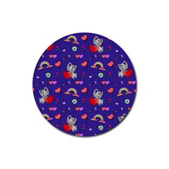 Texture Seamless Digital Scrapbooking Decorative Rubber Round Coaster (4 Pack) by pakminggu