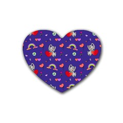 Texture Seamless Digital Scrapbooking Decorative Rubber Heart Coaster (4 Pack) by pakminggu