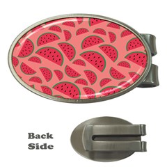 Watermelon Red Food Fruit Healthy Summer Fresh Money Clips (oval)  by pakminggu