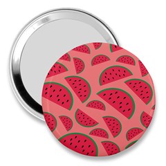 Watermelon Red Food Fruit Healthy Summer Fresh 3  Handbag Mirrors by pakminggu