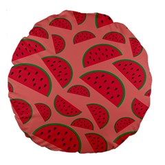 Watermelon Red Food Fruit Healthy Summer Fresh Large 18  Premium Round Cushions by pakminggu