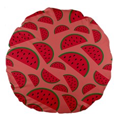 Watermelon Red Food Fruit Healthy Summer Fresh Large 18  Premium Flano Round Cushions by pakminggu