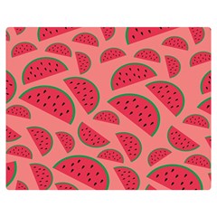 Watermelon Red Food Fruit Healthy Summer Fresh Two Sides Premium Plush Fleece Blanket (medium) by pakminggu