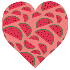 Watermelon Red Food Fruit Healthy Summer Fresh Wooden Puzzle Heart by pakminggu