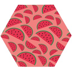 Watermelon Red Food Fruit Healthy Summer Fresh Wooden Puzzle Hexagon by pakminggu