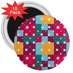 Background Pattern Texture Design Dots Wallpaper 3  Magnets (10 Pack)  by pakminggu