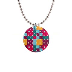 Background Pattern Texture Design Dots Wallpaper 1  Button Necklace by pakminggu