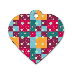 Background Pattern Texture Design Dots Wallpaper Dog Tag Heart (two Sides) by pakminggu