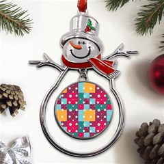 Background Pattern Texture Design Dots Wallpaper Metal Snowman Ornament by pakminggu