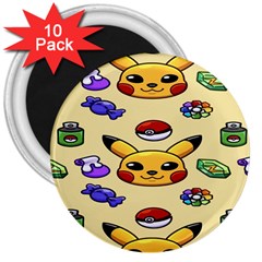 Pikachu 3  Magnets (10 Pack)  by artworkshop