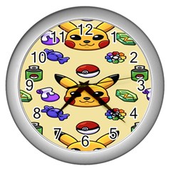 Pikachu Wall Clock (silver) by artworkshop