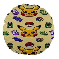 Pikachu Large 18  Premium Flano Round Cushions by artworkshop