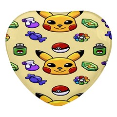 Pikachu Heart Glass Fridge Magnet (4 Pack)