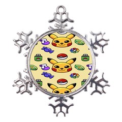 Pikachu Metal Large Snowflake Ornament by artworkshop