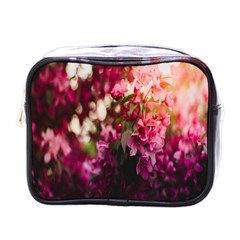 Pink Flower Mini Toiletries Bag (one Side) by artworkshop