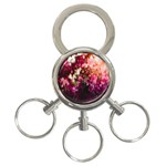 Pink Flower 3-Ring Key Chain Front